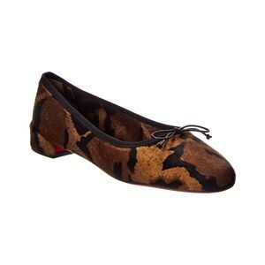 Christian Louboutin Sweetie Jane Haircalf Ballerina Flat, Brown